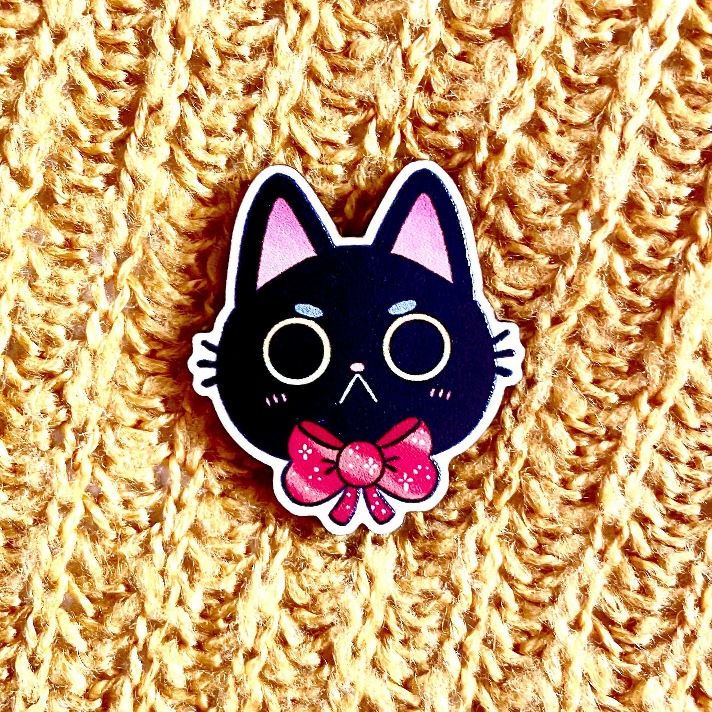Moody Cat Wooden Pin