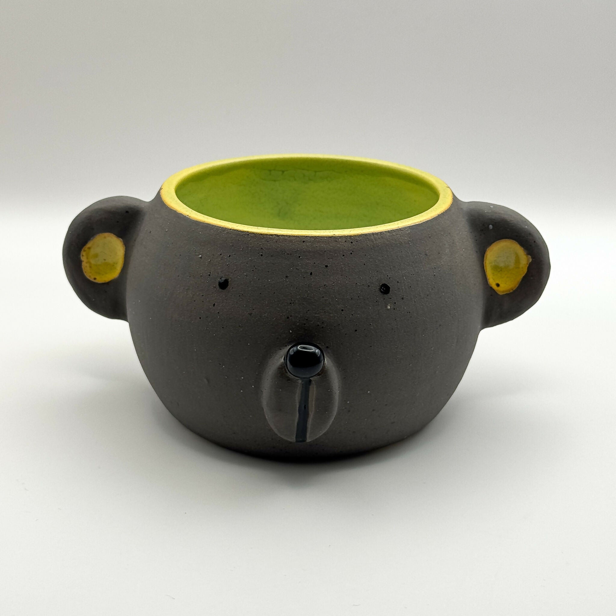 Handmade Dark Bear Ceramic Cup