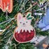 French Bulldog Christmas Pudding Wooden Hanging Decoration