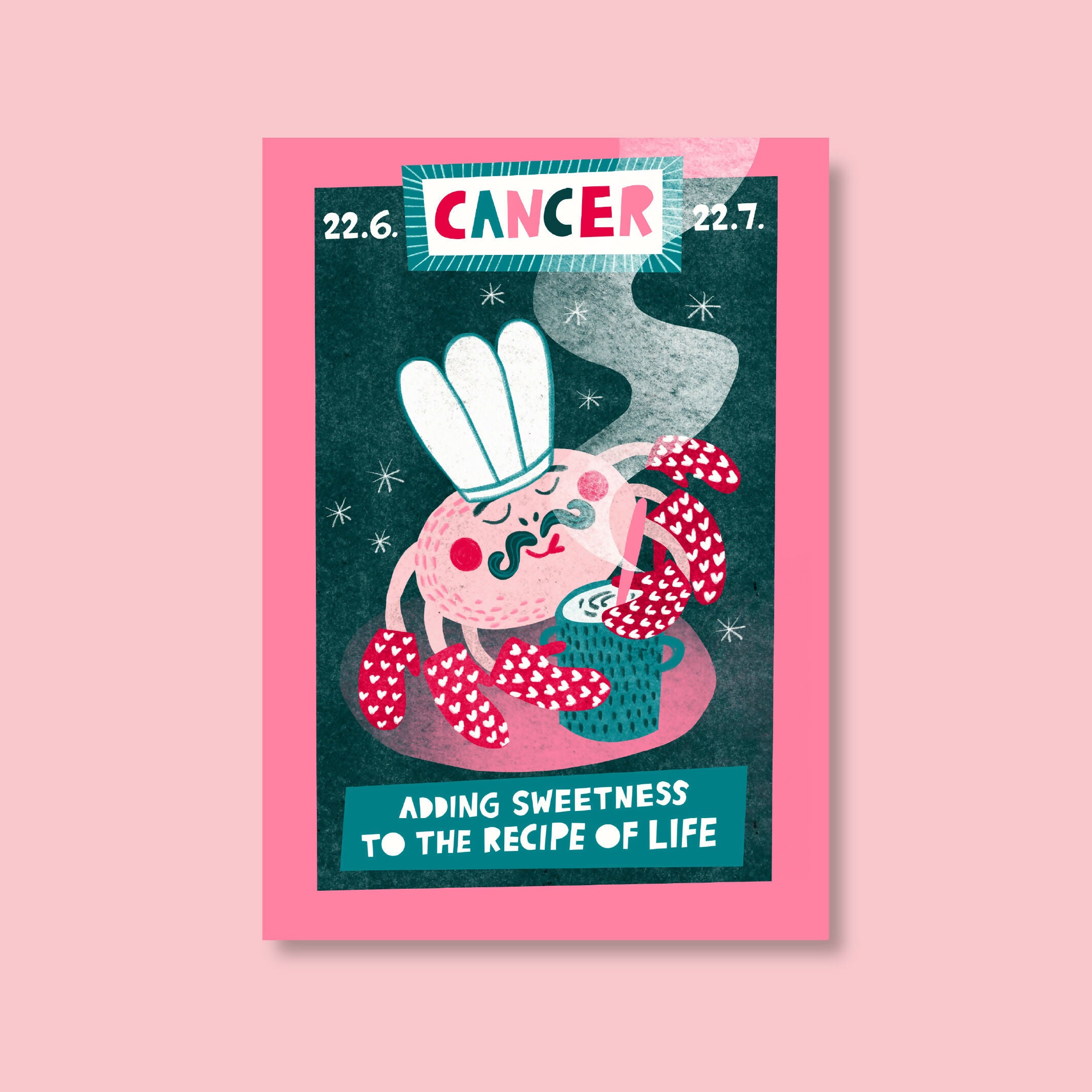 Fun Motivational Illustrated Zodiac Print - Cancer