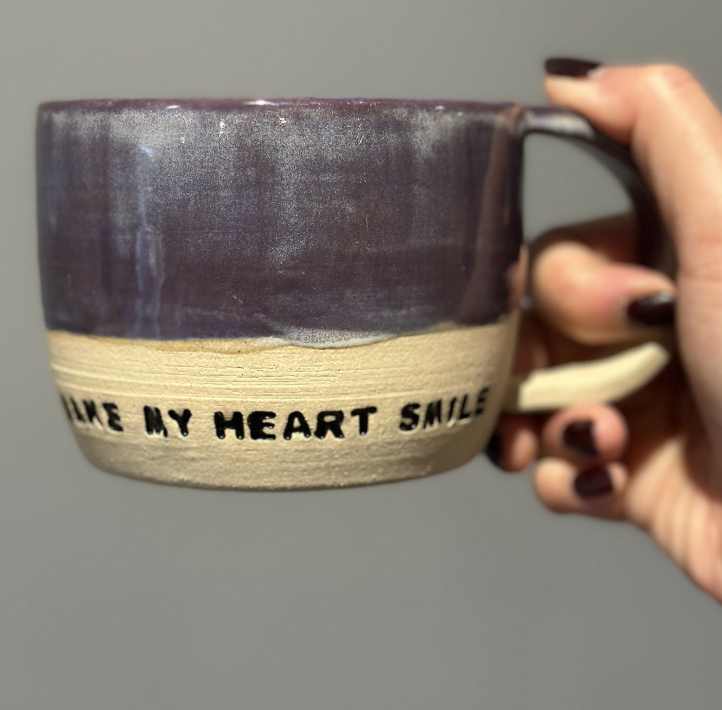 PURPLE YOU MAKE MY HEART SMILE MUG
