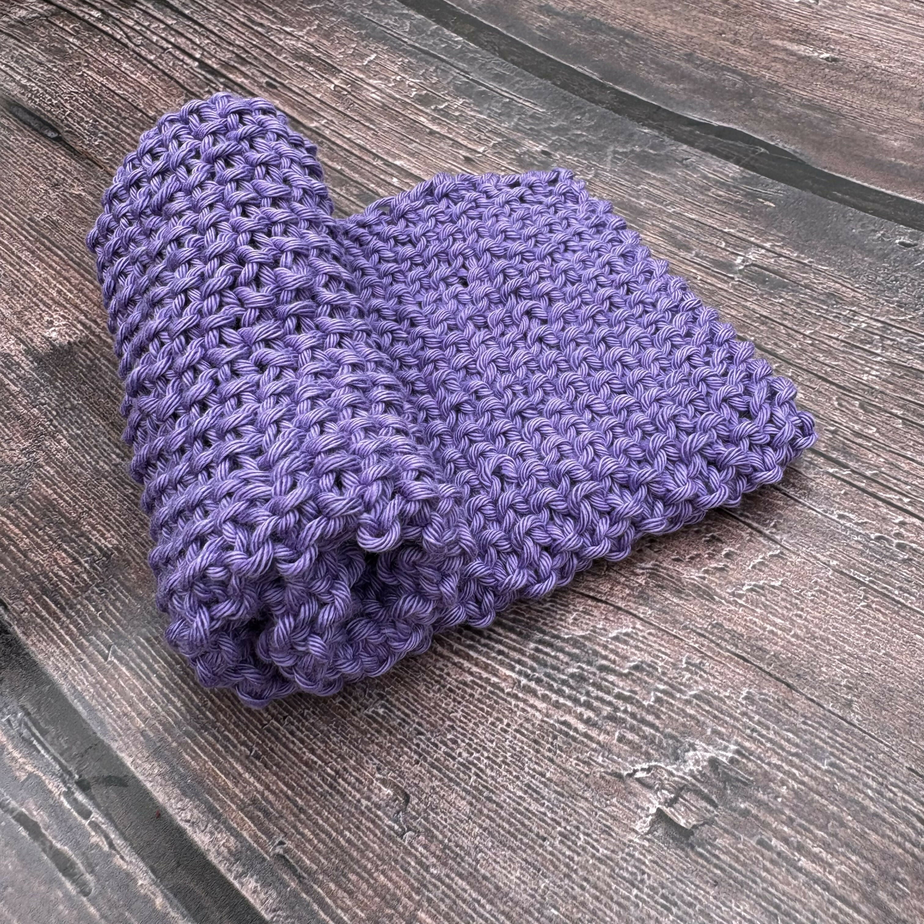 Hand Knitted Cotton Wash Cloth