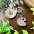 Classic Paint Palette Wooden Keyring