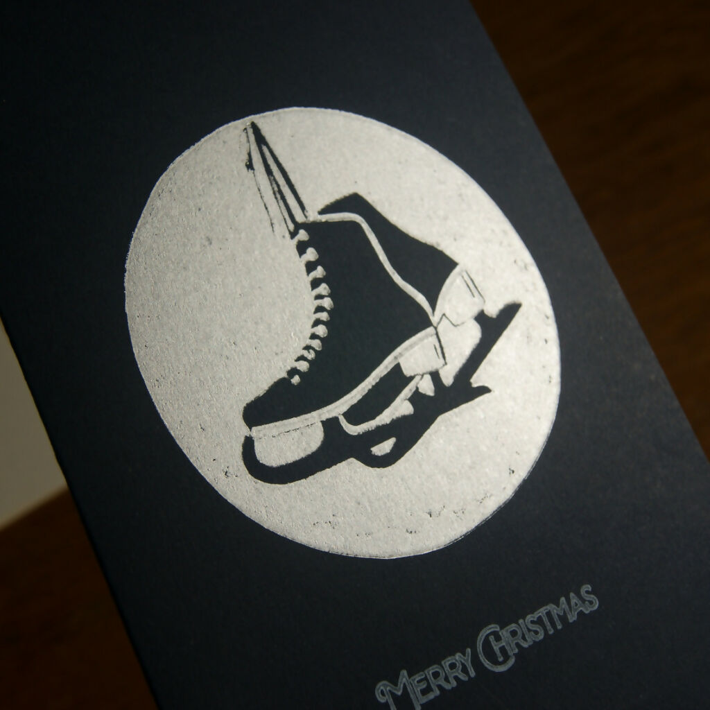 Vintage Ice Skates Christmas card pack