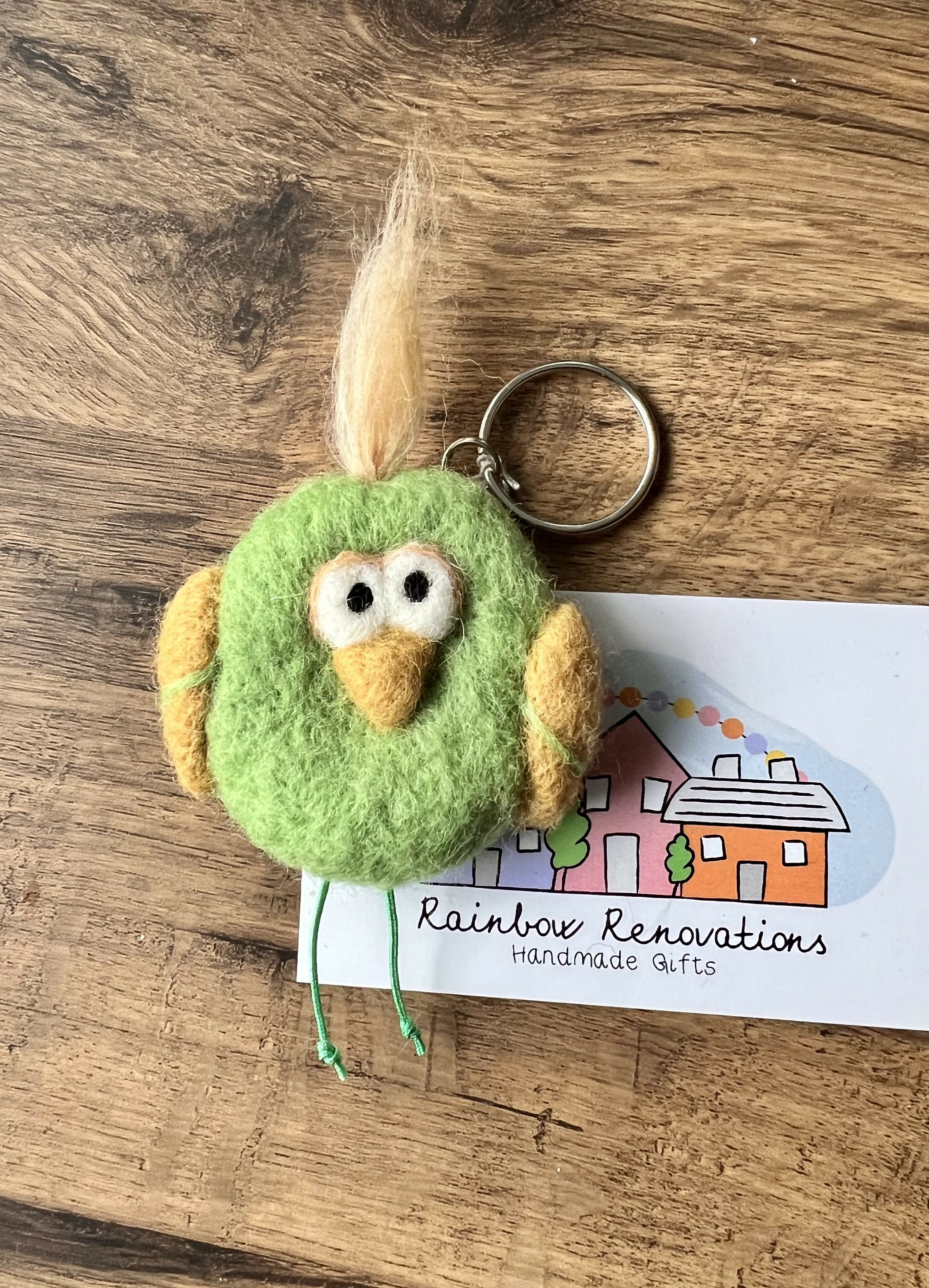 Felted Quirky Bird Keyring