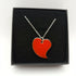 Bright Red Enamel Heart Pendant