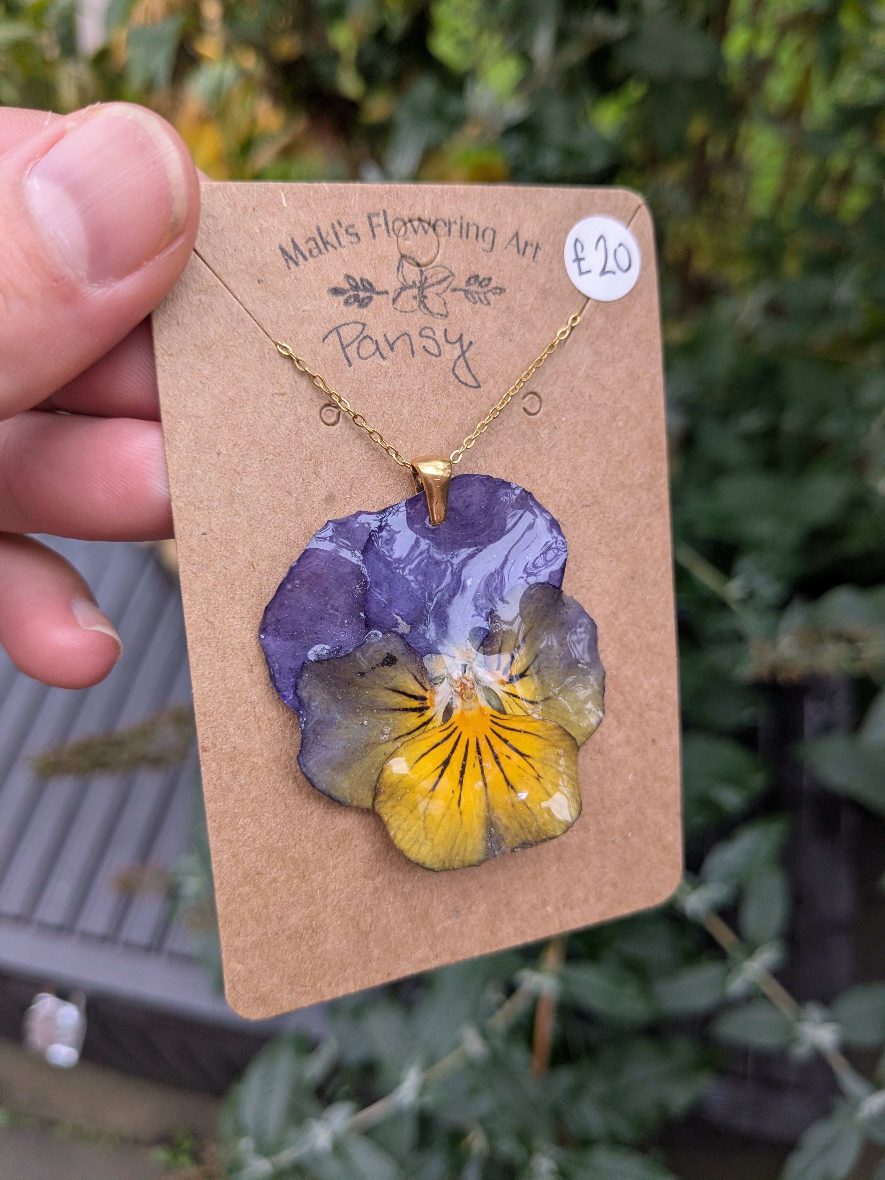 PURPLE PANSY NECKLACE