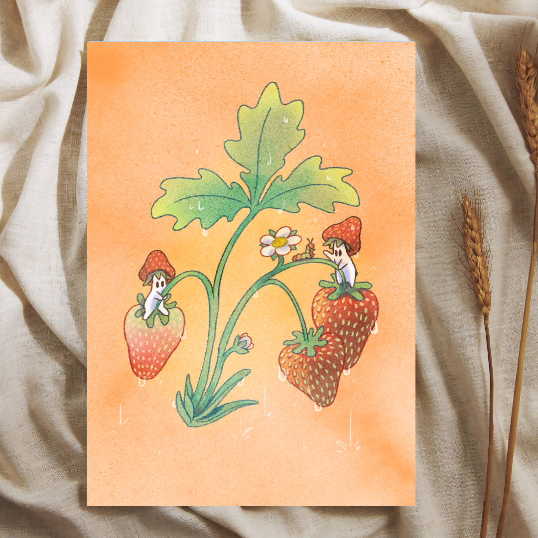 Strawberry Mushroom A5 Print