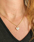 Clear Cubic Zirconia Heart Charm Necklace on a Gold Plated Chain