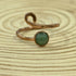 Handmade Adjustable Copper Moss AgateRing Size N