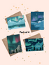 Illustrated Northern Lights Christmas Card 4 Pack