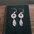 Handmade Silver Oak Leaf Earrings With Amber Stones