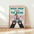 Wash Your Little Toe Beans Cat Print