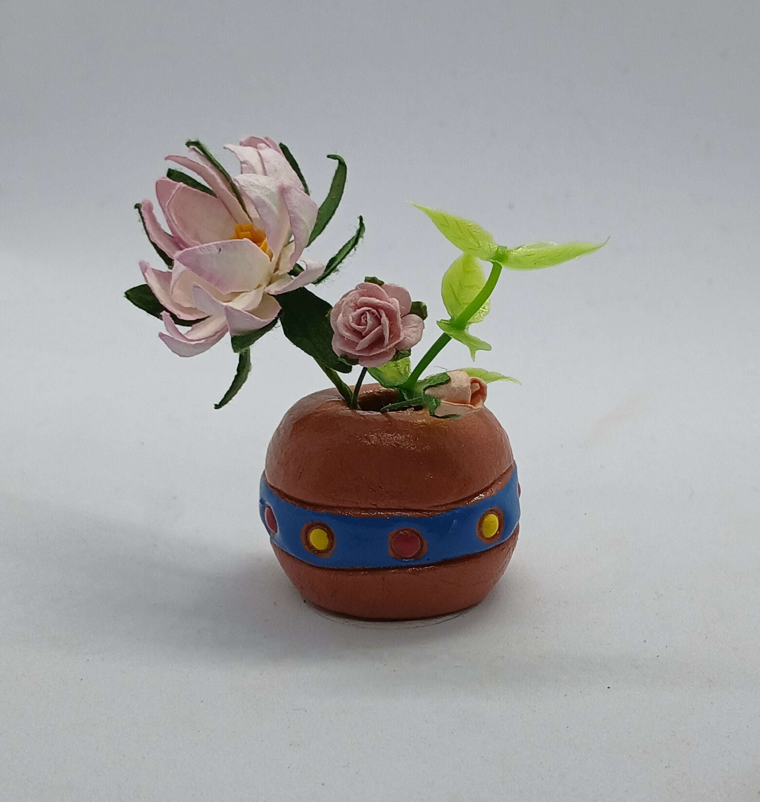 Mini Vase with Faux Flowers