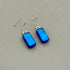 Mid Blue Dichroic Glass Necklace and Earrings Set - Sterling Silver, Handmade by Jade Tapson Glass.