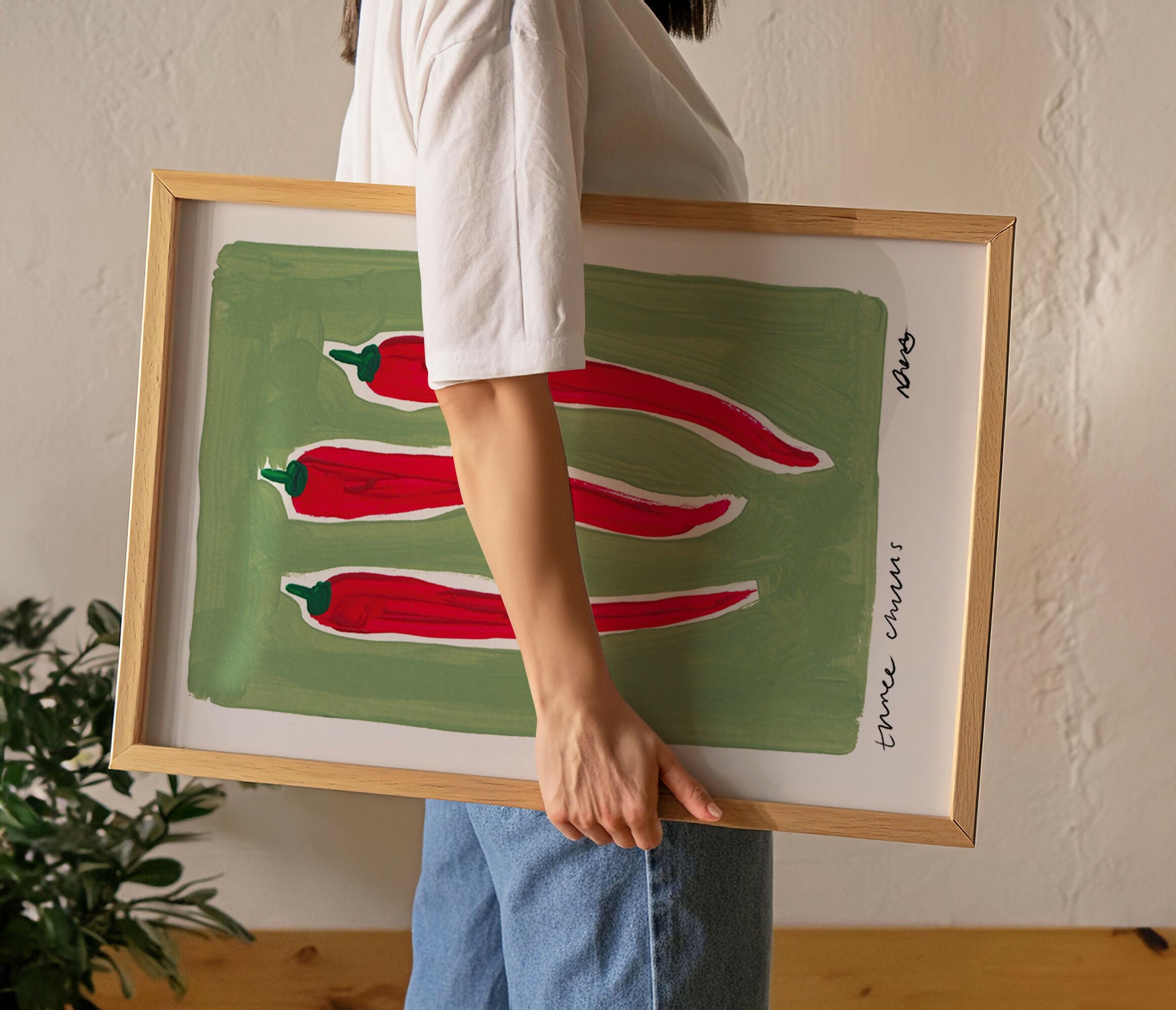 Three Chillies Art Print