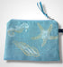 Sky Blue Sea Shells Linen Women’s Zip-Up Pouch