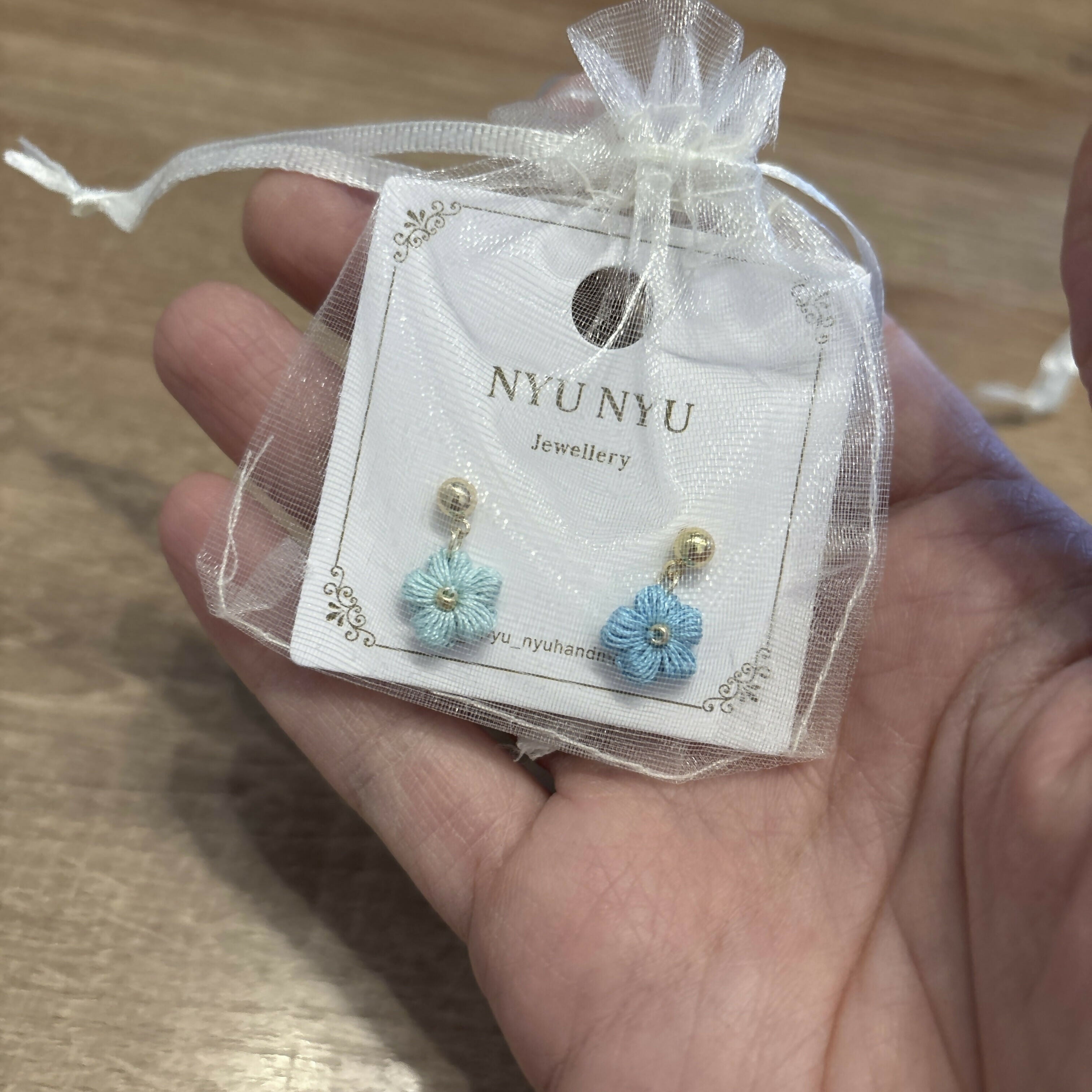 Micro Crochet Flower Stud Earrings