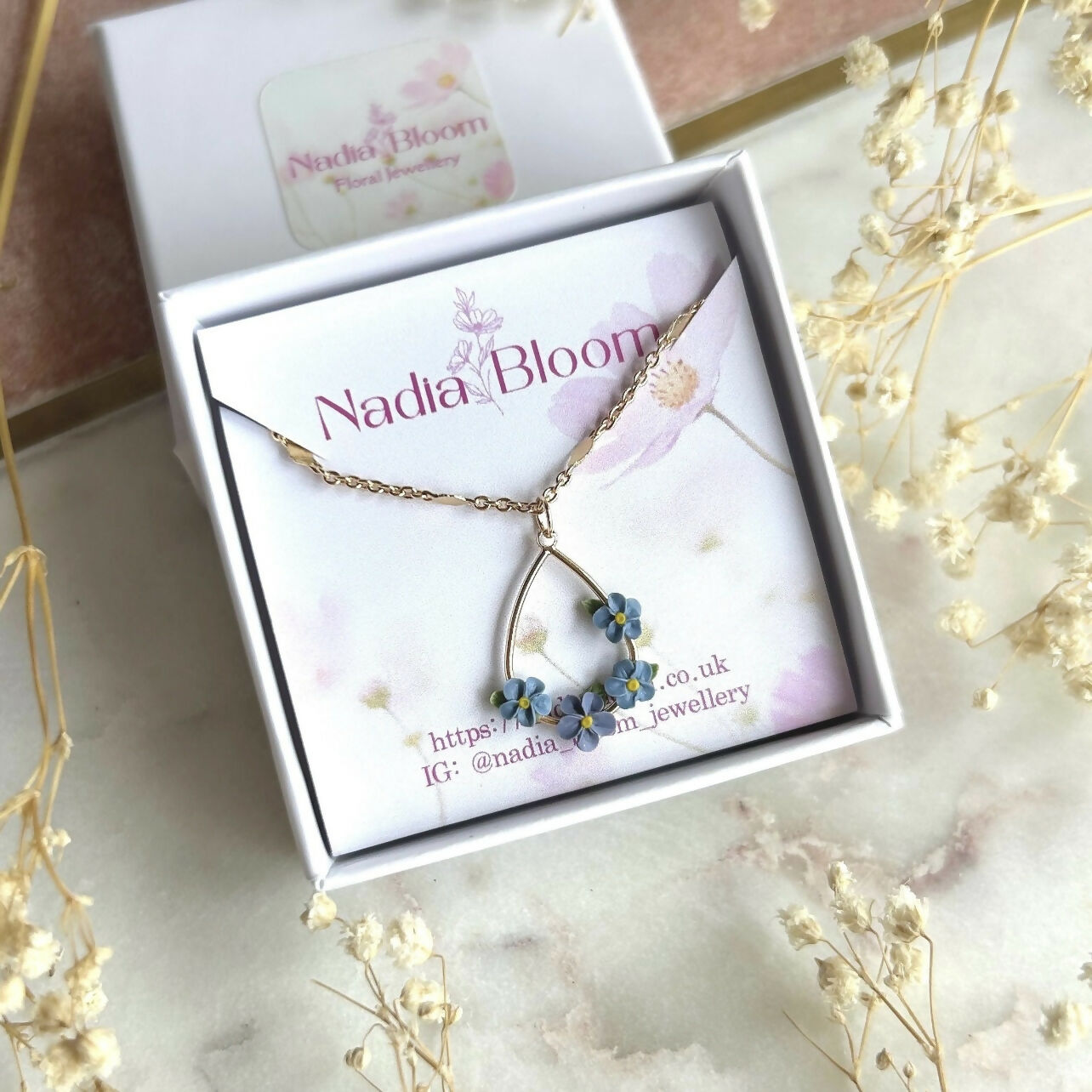 Forget-Me-Not Flowers Necklace