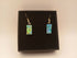 Emerald Green and Pink Rippled Dichroic Earrings