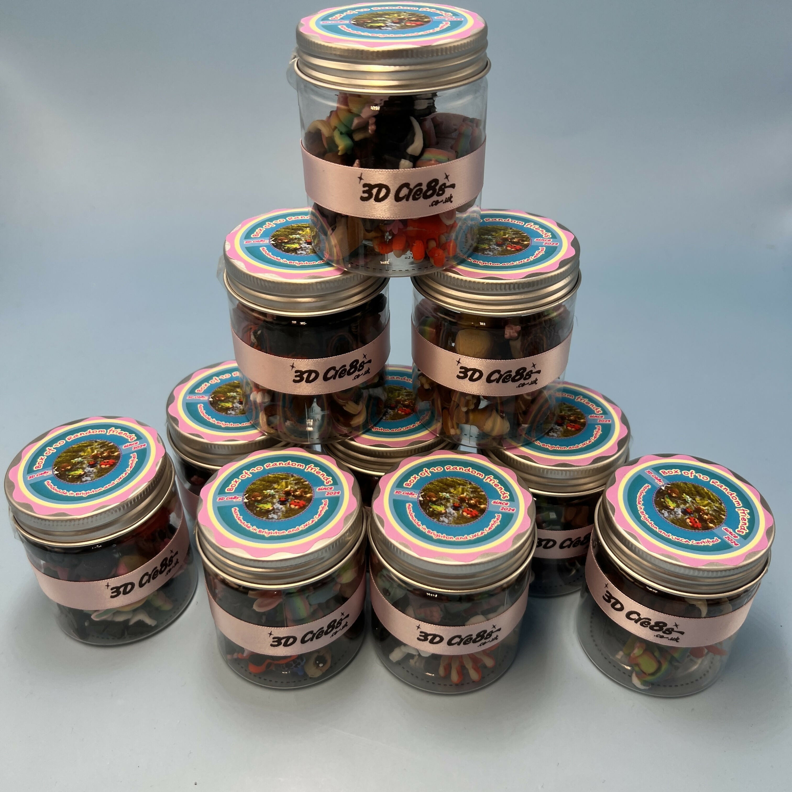 3D Printed Micro Mini: Articulated Sensory Fidget Animals Box of 10 Mixed friends