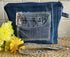 Upcycled Denim Clutch Bag with wristlet.