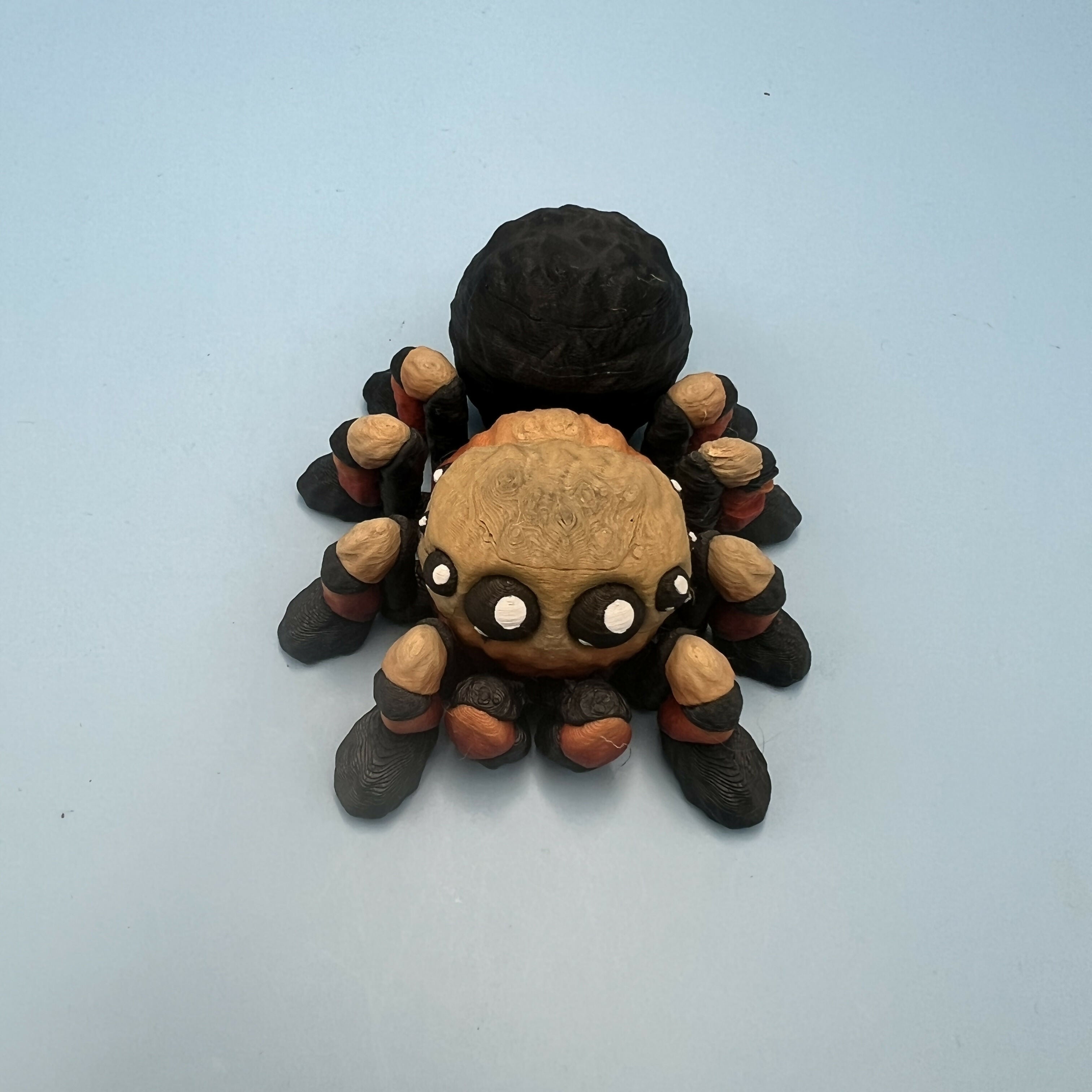 3D Printed MEDIUM: Articulated Sensory Fidget Animals friends Spider (Beige/Back) 7cm