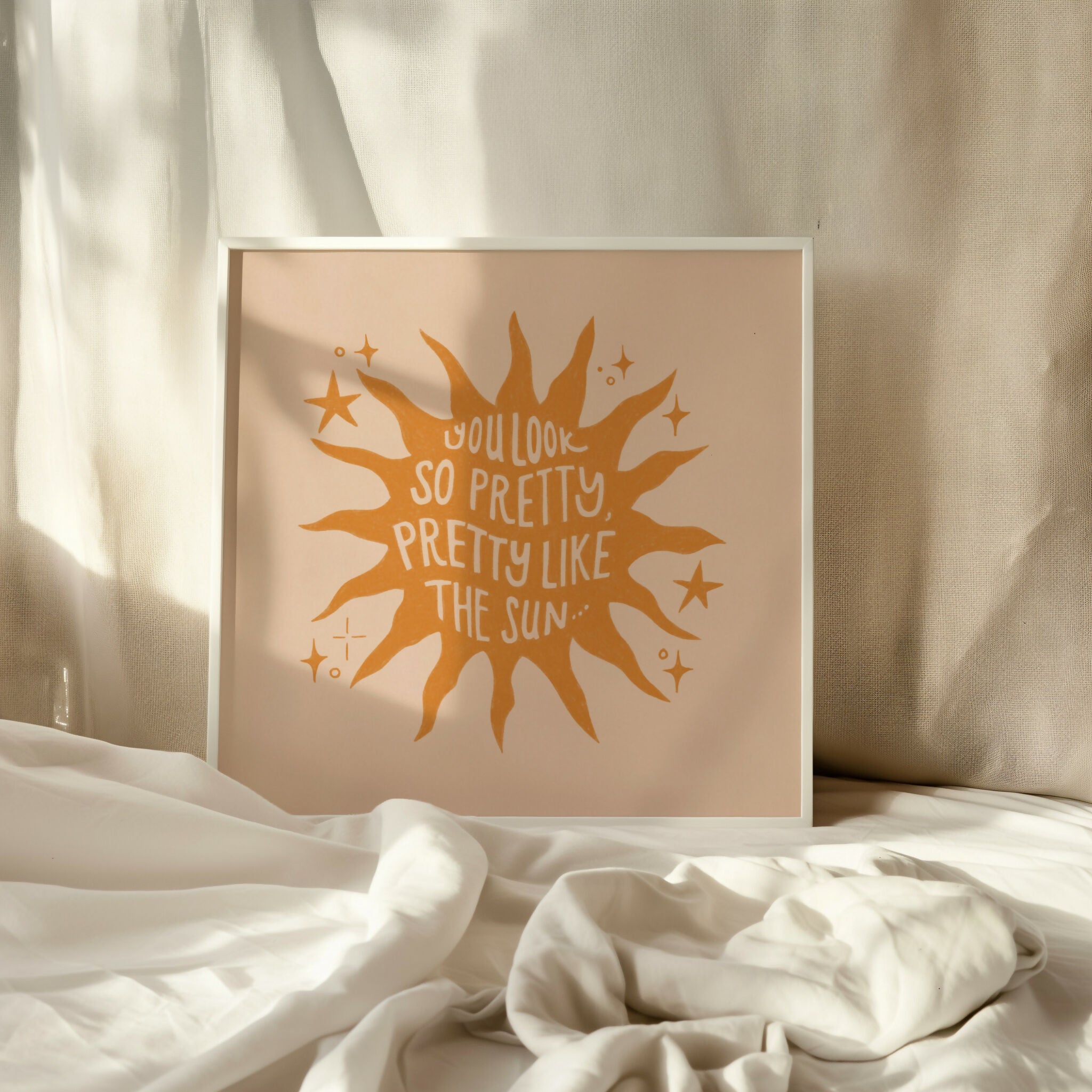 Sun Illustration, Pretty Like The Sun Lyrics Art Print