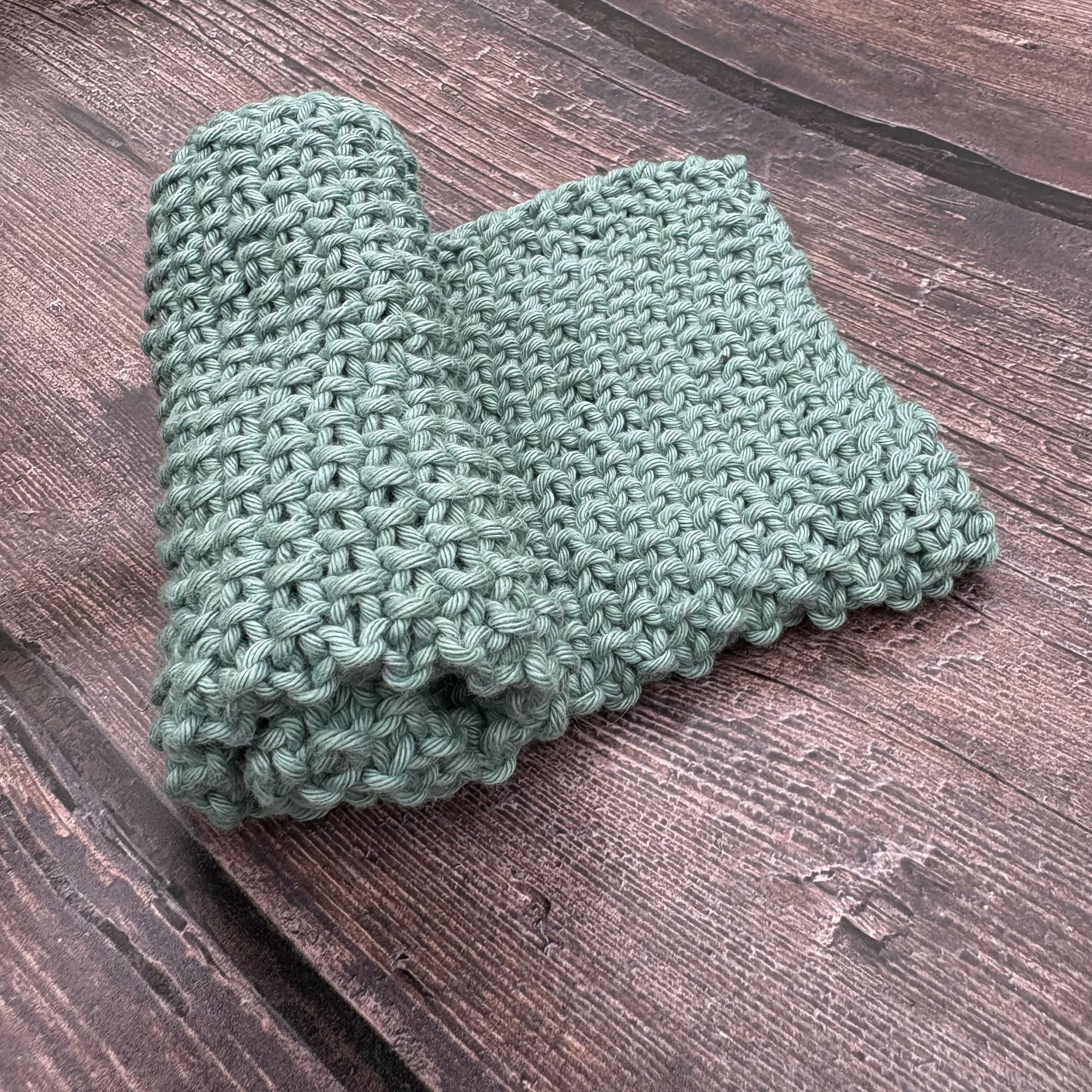 Hand Knitted Cotton Wash Cloth