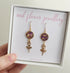 Purple Real Flower Rose Earrings Gold Plated