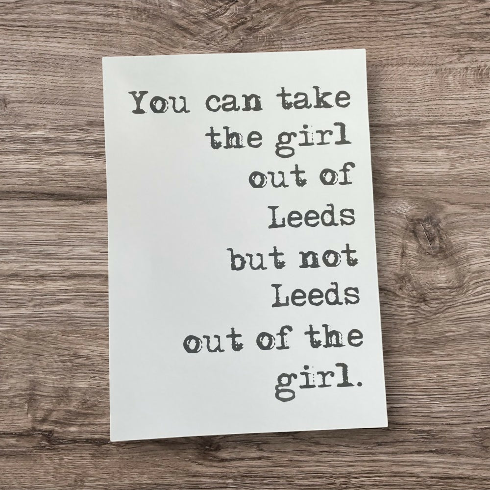 A4 Un Framed Print Leeds Girl Plain