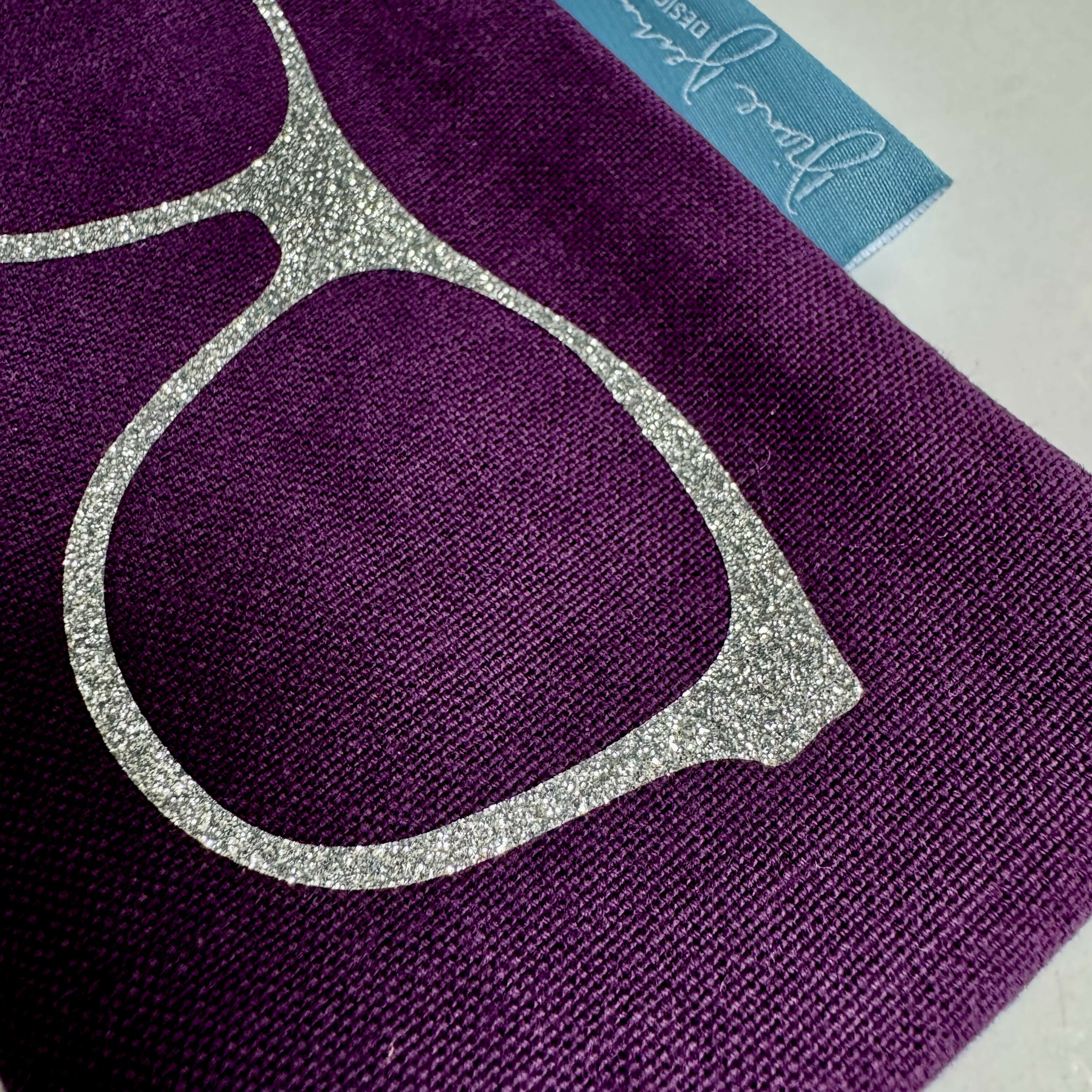 Glasses Case - Purple with Silver Glitter