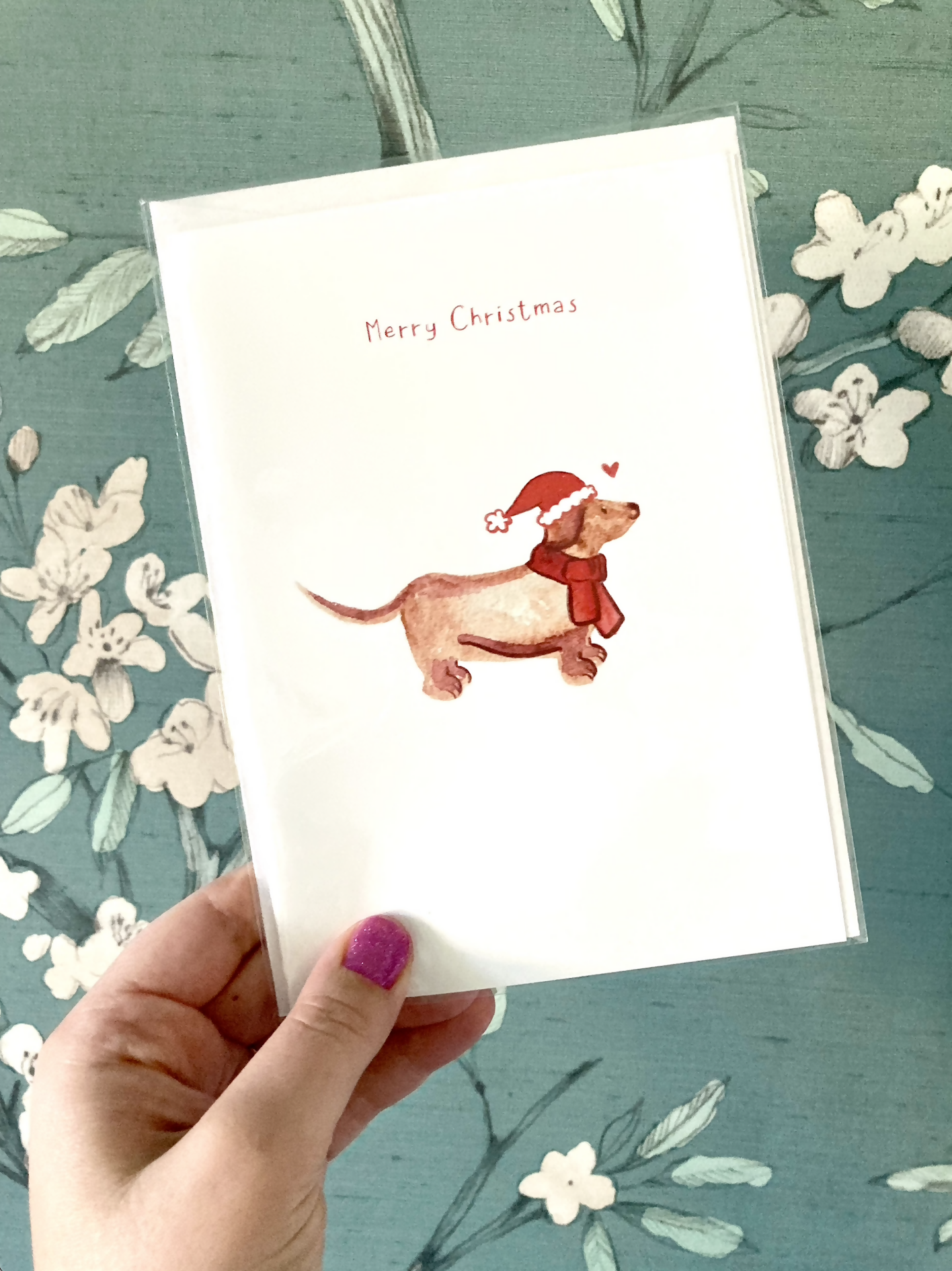 Limited Edition Discounted Sausage Dog Christmas Card