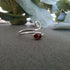 Handmade Adjustable Silver Amber Ring Size M