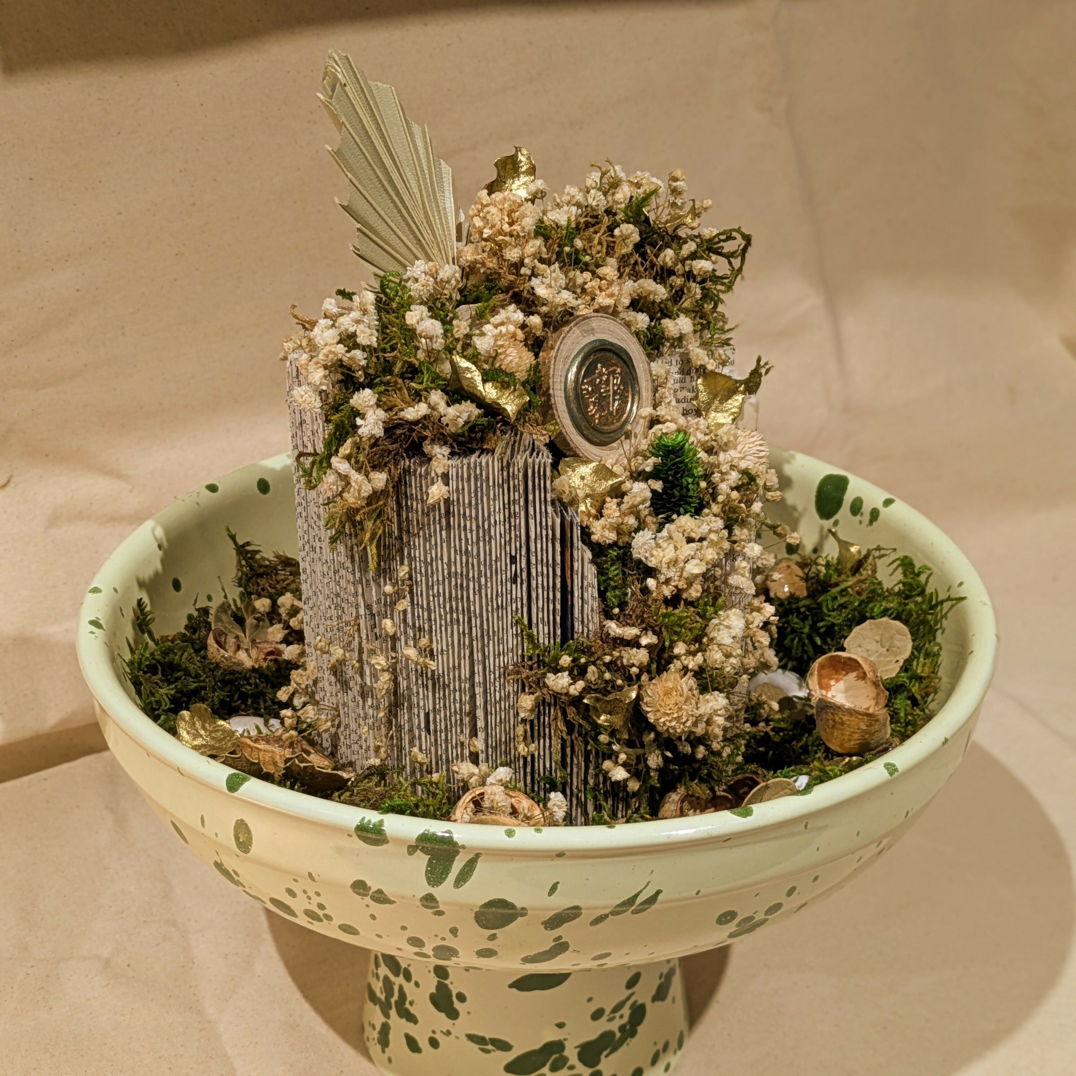 Floral Arrangement on Ceramic Centerpiece