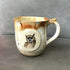 Handpainted Animal Mug Green/ cream /brown
