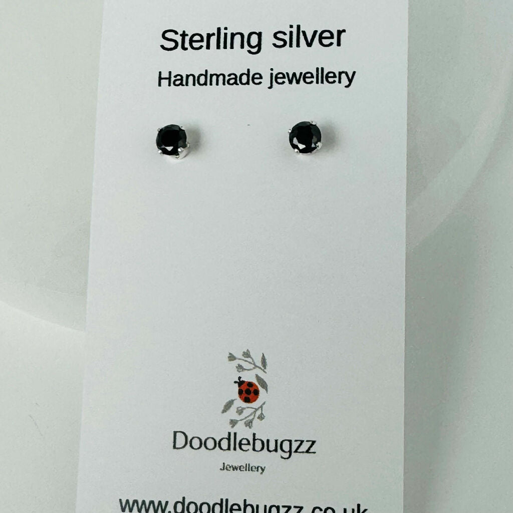 Sterling Silver Cubic Zirconia Stud Earrings 4mm