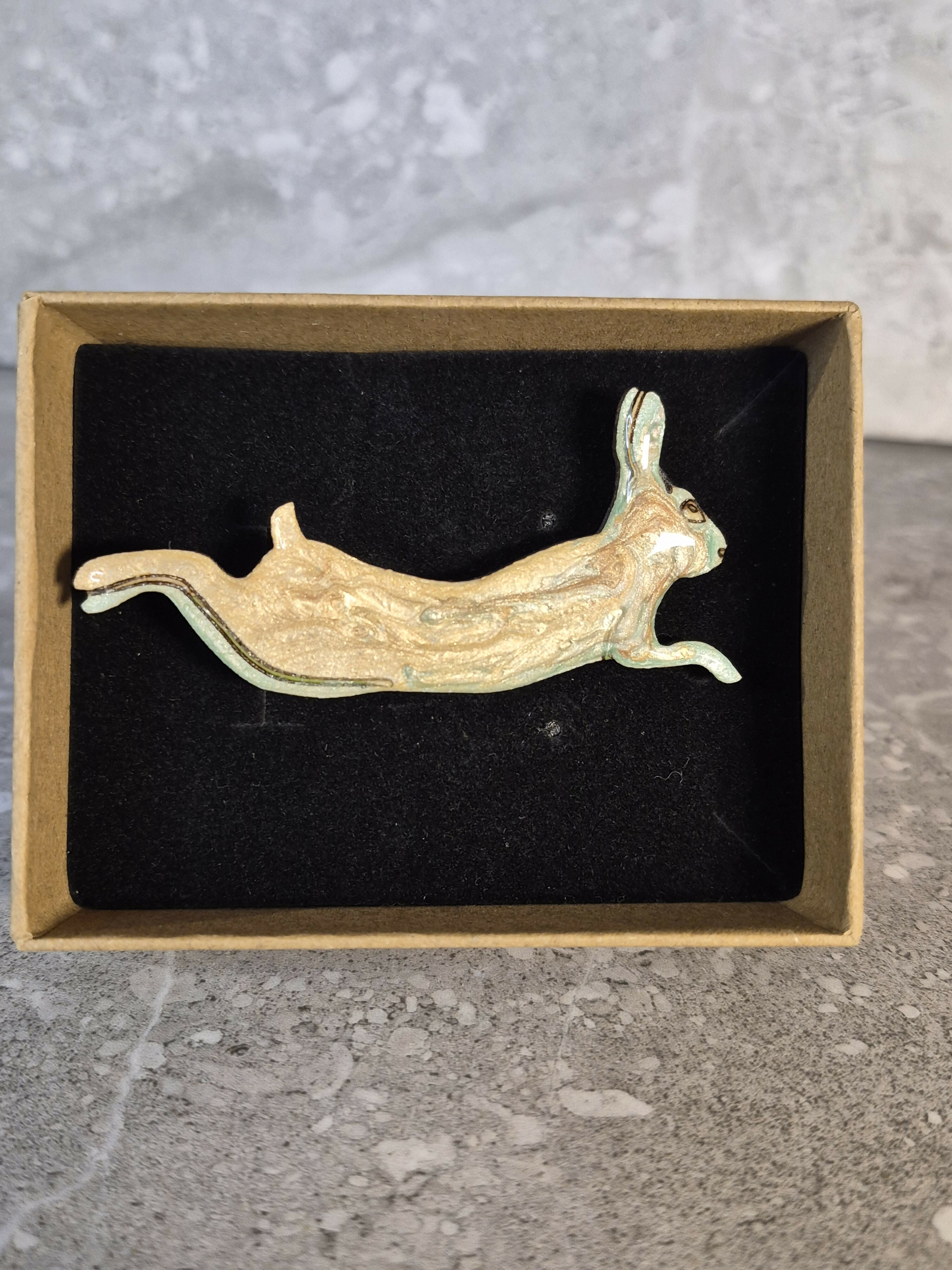 Unique Handcrafted Leaping Hare Pin