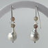 HEALING CRYSTAL & STERLING SILVER CROWN CHAKRA EARRINGS WITH BAROQUE PEARLS