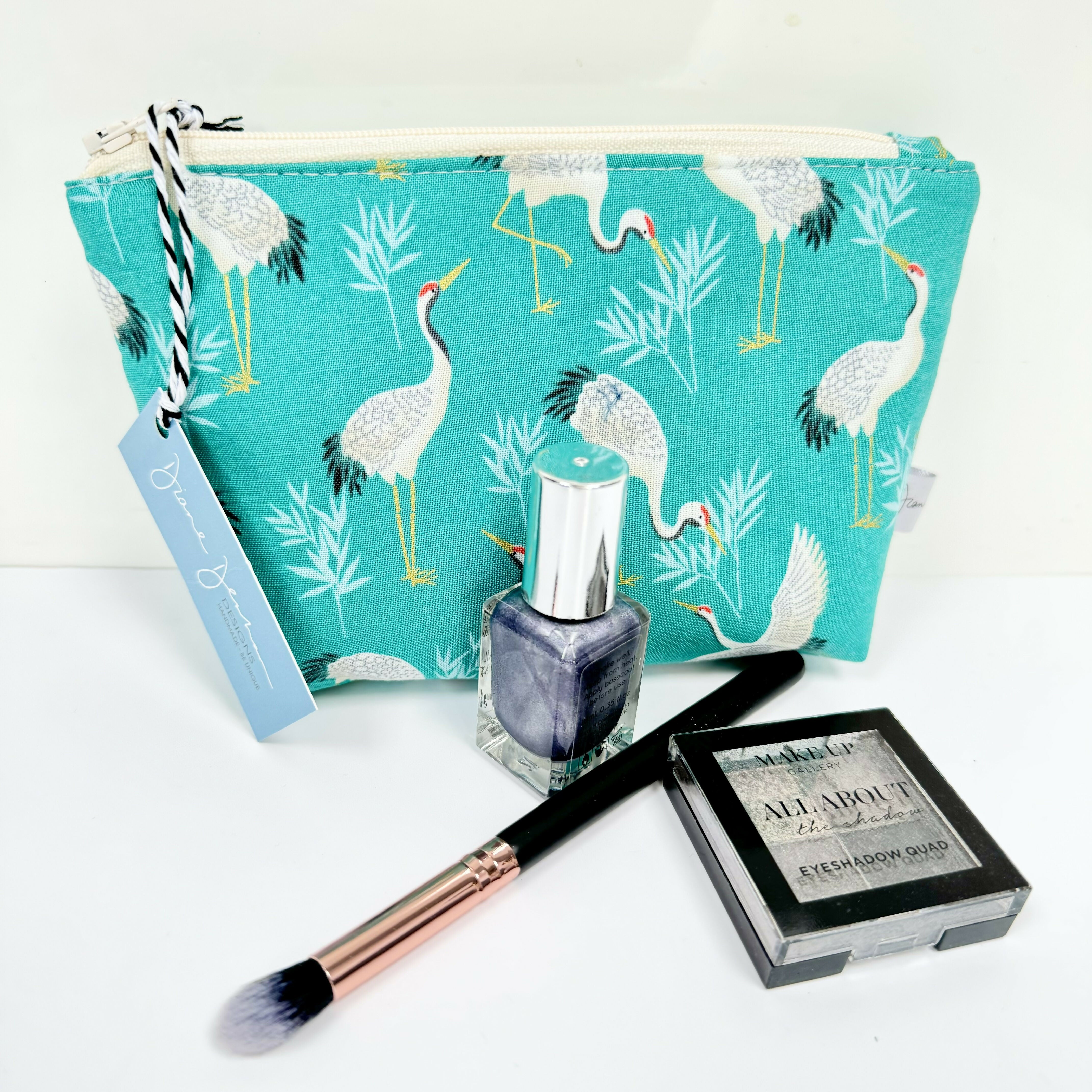 Crane Bird Small Make Up Bag