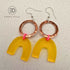 Yellow Arch Acrylic & Hand-Hammered Copper Earrings