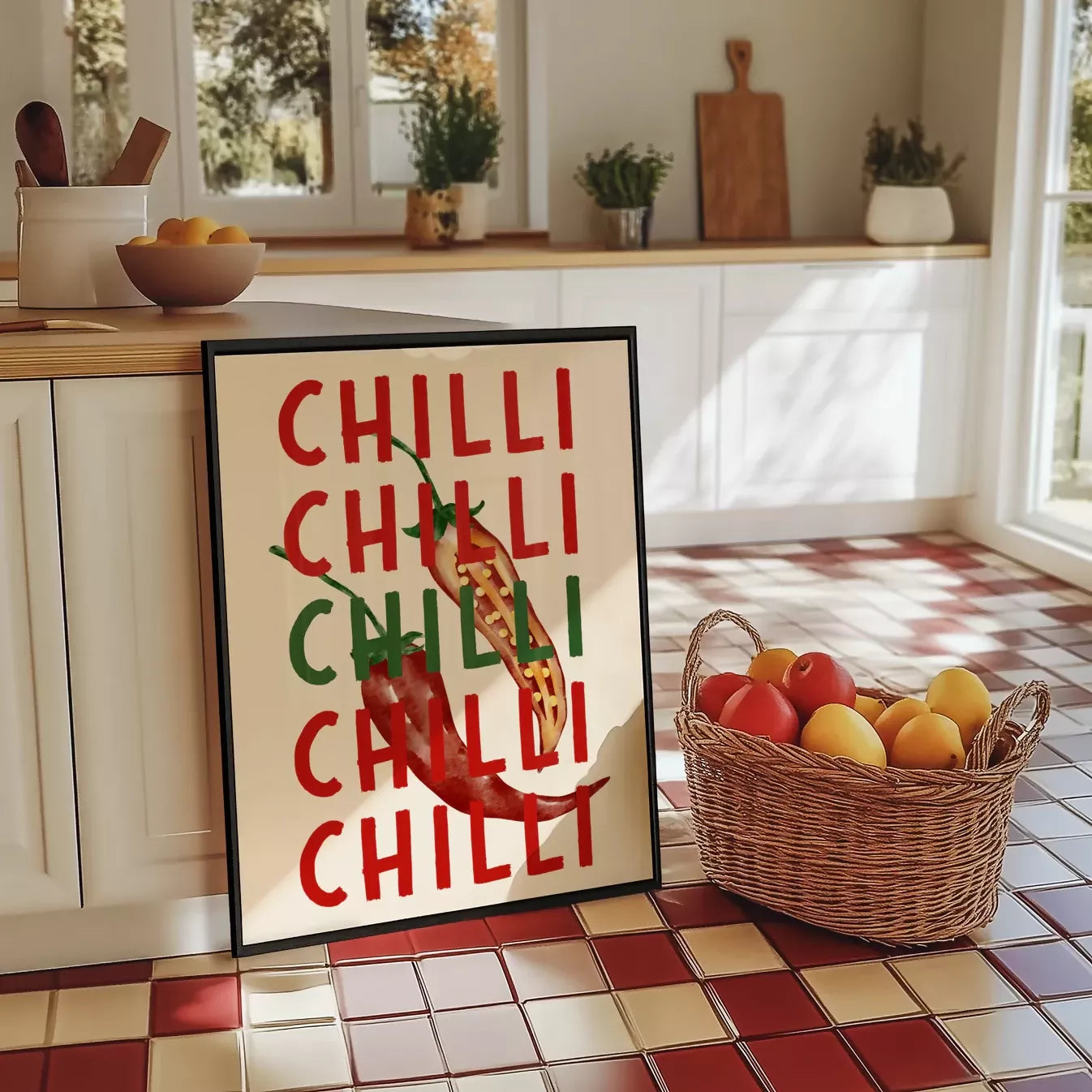 CHILLI REPEAT WALL ART PRINT