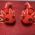 3D Printed SMALL: Articulated Sensory Fidget Animals friends Axolotl (Black/Red) 11cm