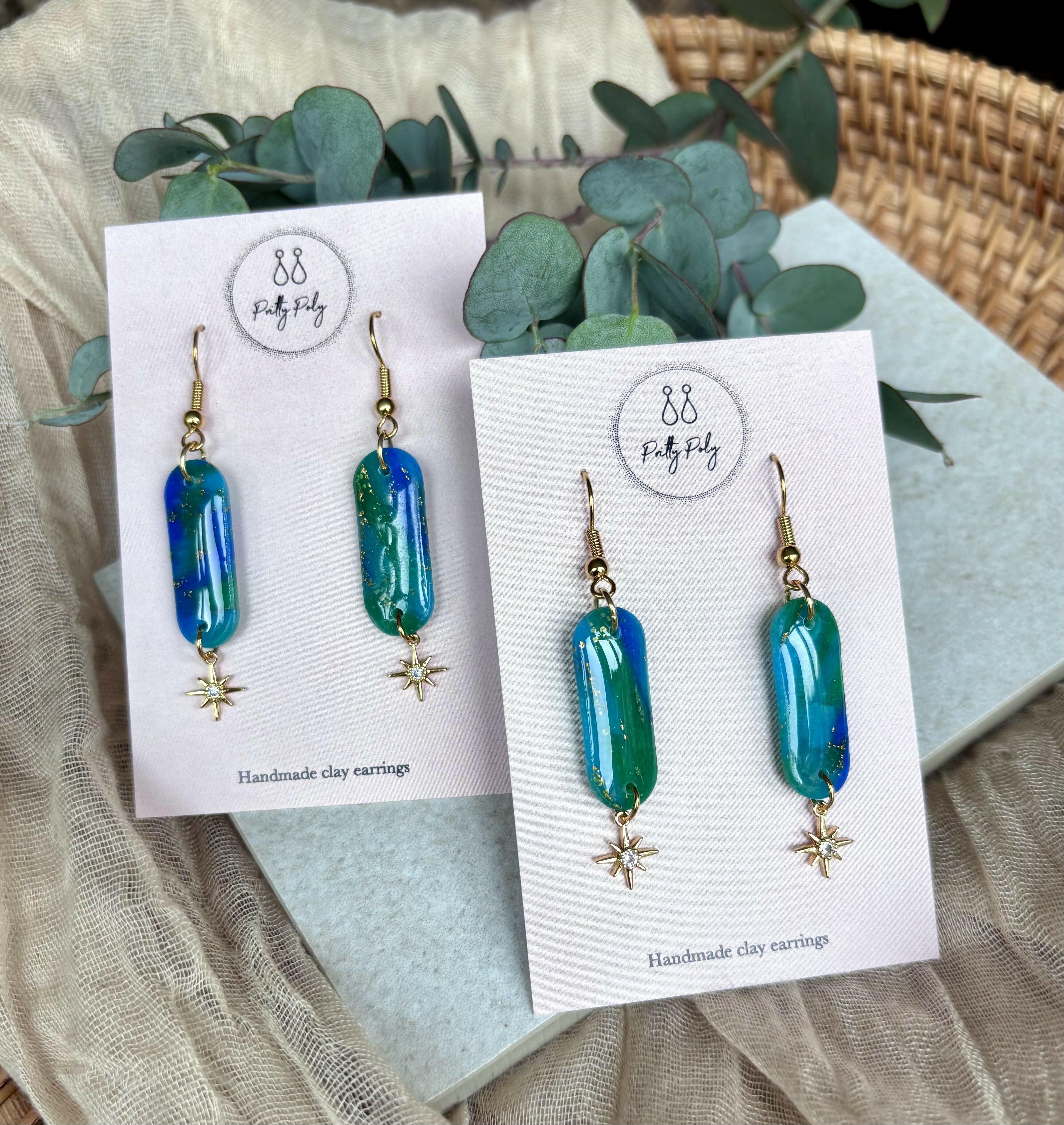 Ocean Dream Collection - Long Star Polymer Clay Earrings