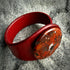 Handcrafted Natural Leather & Red Brecciated Jasper Gemstone Bracelet - Size S or M