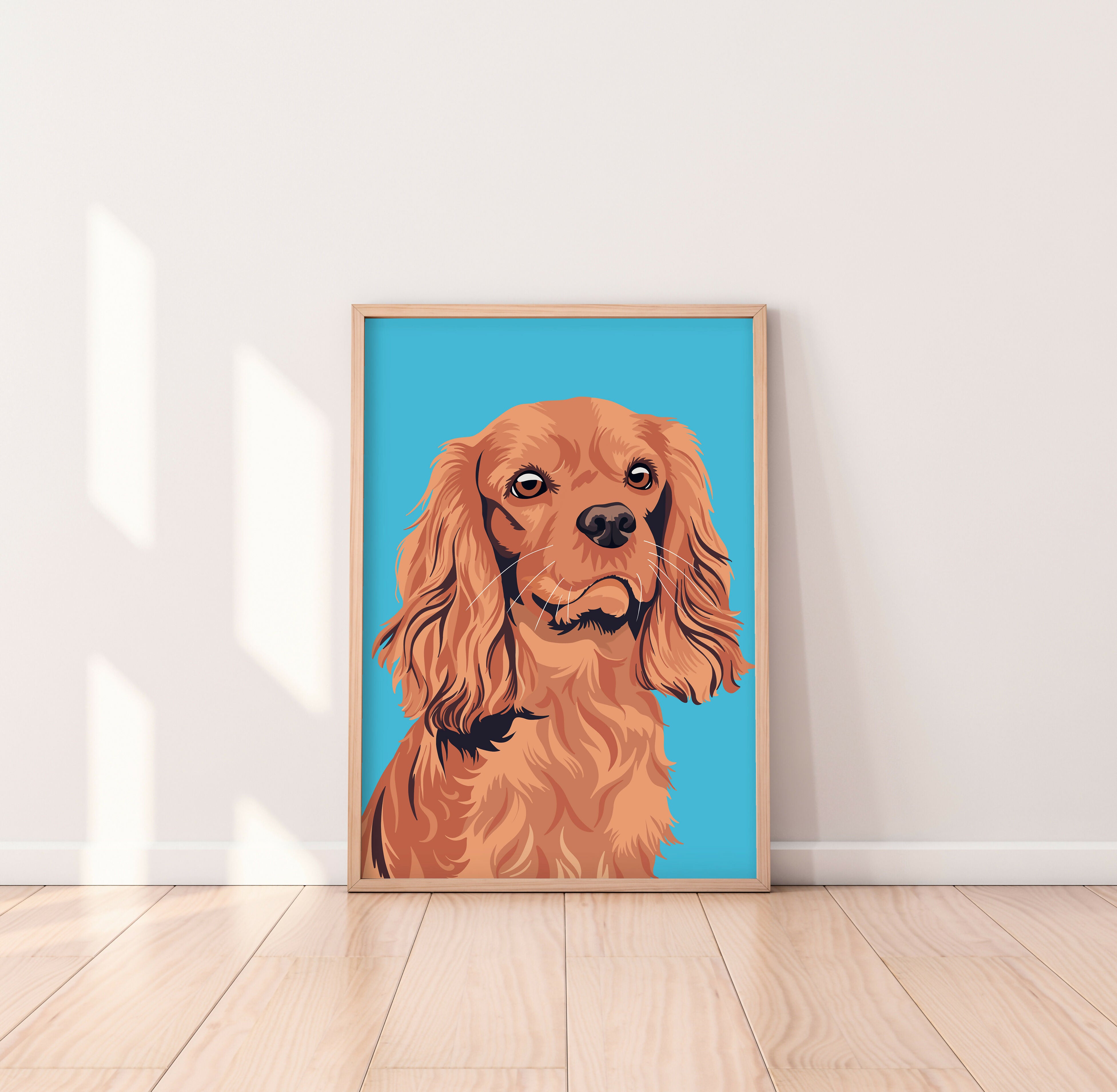King Charles Spaniel Brown V2 Dog Art Print