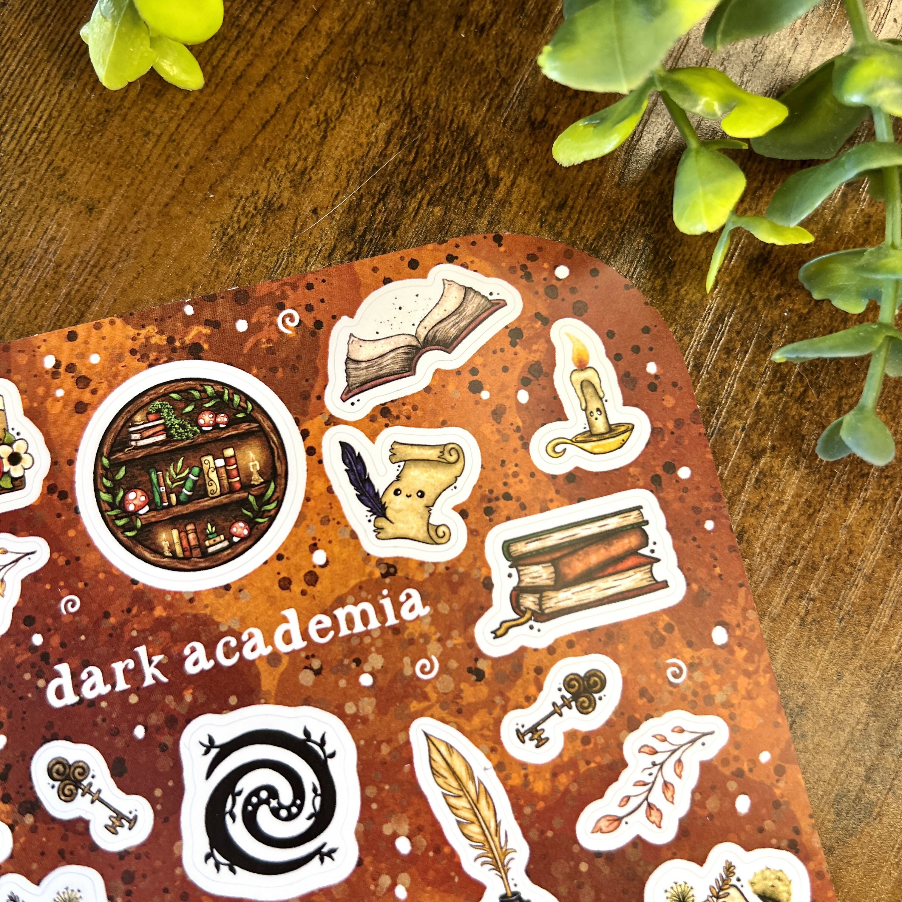 Dark Academia Brown Sticker Sheet