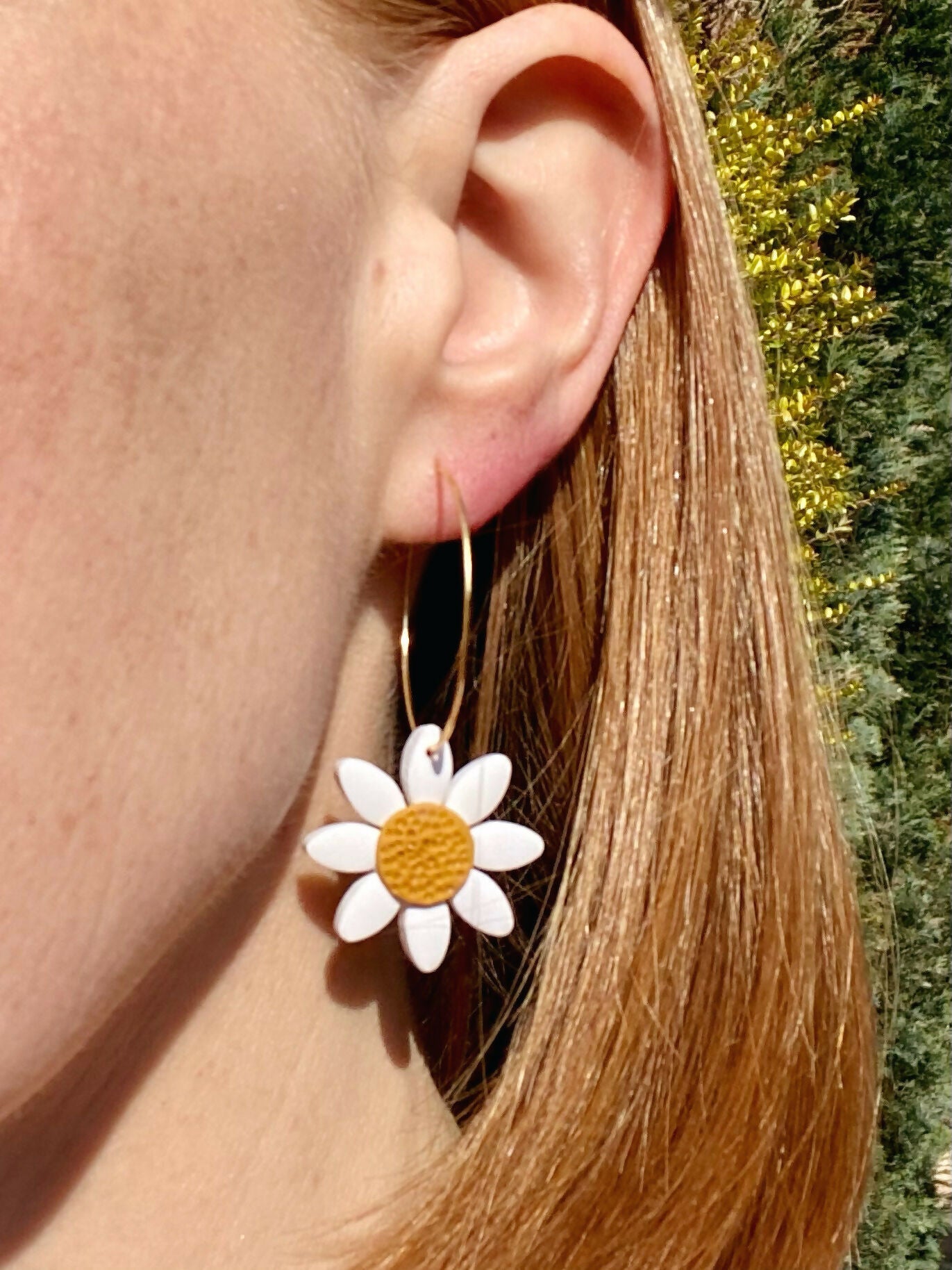 Large Daisy Hoops (NEW)