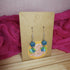 Tiny Blue And Green Floral Dangly Polymer Clay Earrings