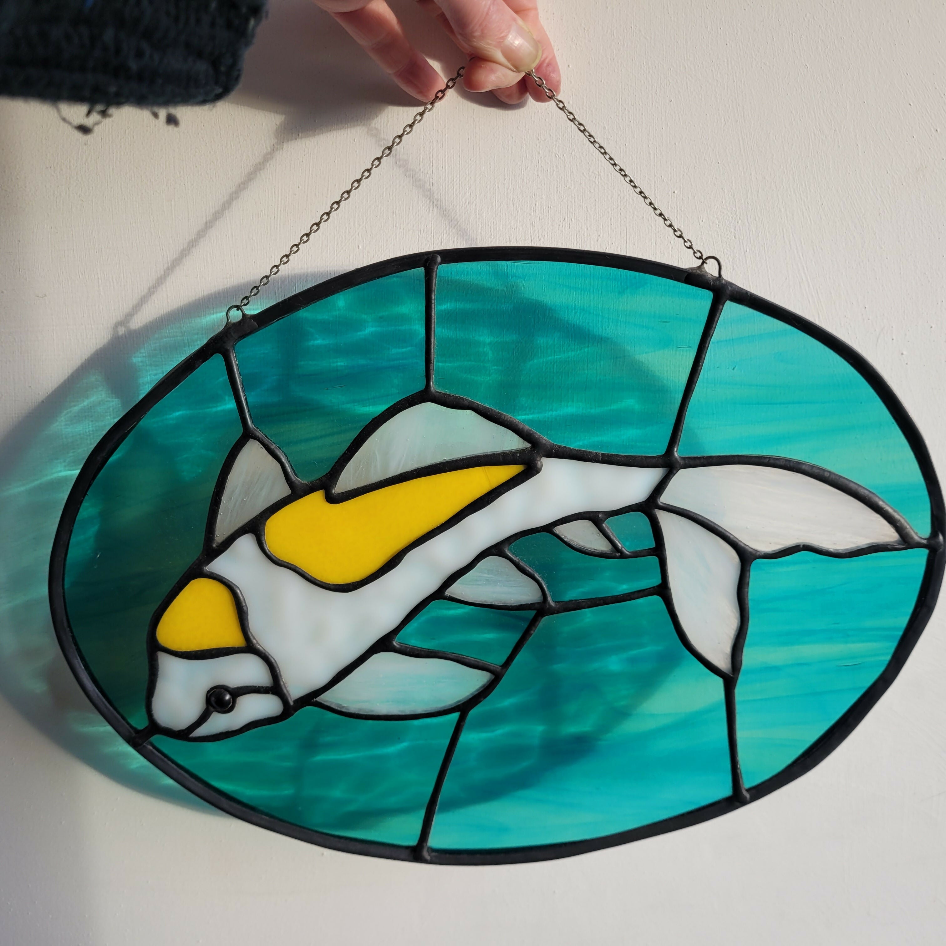 Glass Koi Fish Panel